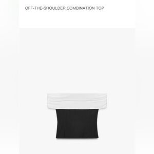 Zara New with tags Off-Shoulder Black and White Blouse